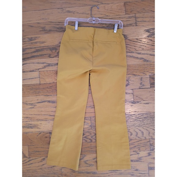 Crosby Dress Pants Women's Size 2 Yellow Cropped Flare Leg Side zip Career wear - Picture 3 of 16